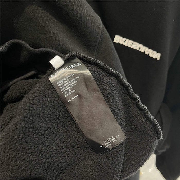 Close-up of Balenciaga designer clothing craftsmanship