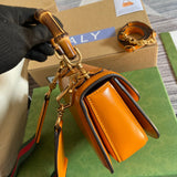 Side view of crisp structured handbag