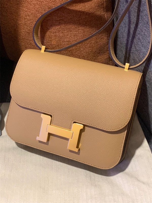Understated bag shown from front angle