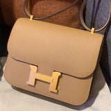 Understated bag shown from front angle
