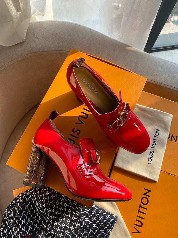 Louis Vuitton luxury shoes detail shot