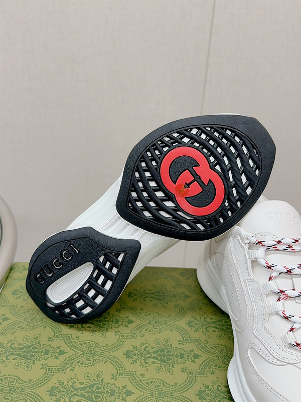 Gucci soft grey luxury sneakers view 9 classic court silhouette