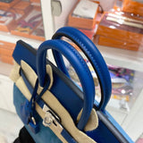 Side view of crisp structured handbag