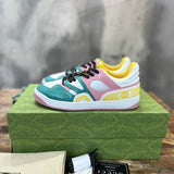 Gucci Streetwear sneakers in neutral cream signature lace-up style front view