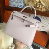 Side view of smart structured handbag