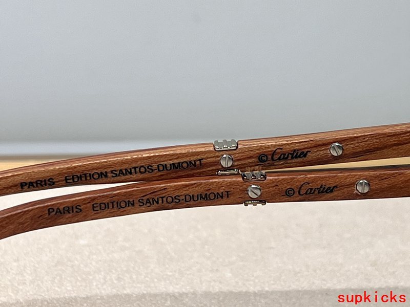 Close-up detail view of Cartier unisex sunglasses