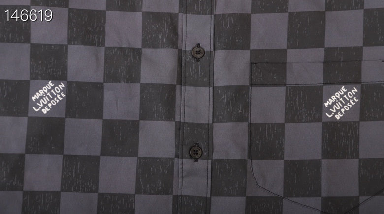 Flat lay presentation of Louis Vuitton luxury clothing with relaxed-fit cut