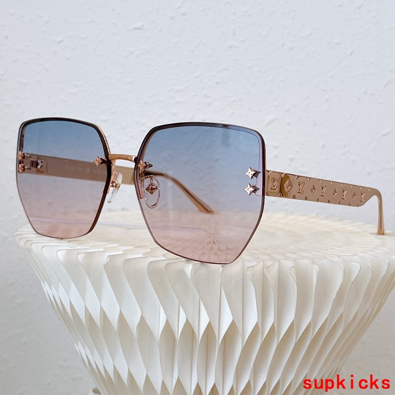 Close-up detail view of Louis Vuitton unisex sunglasses
