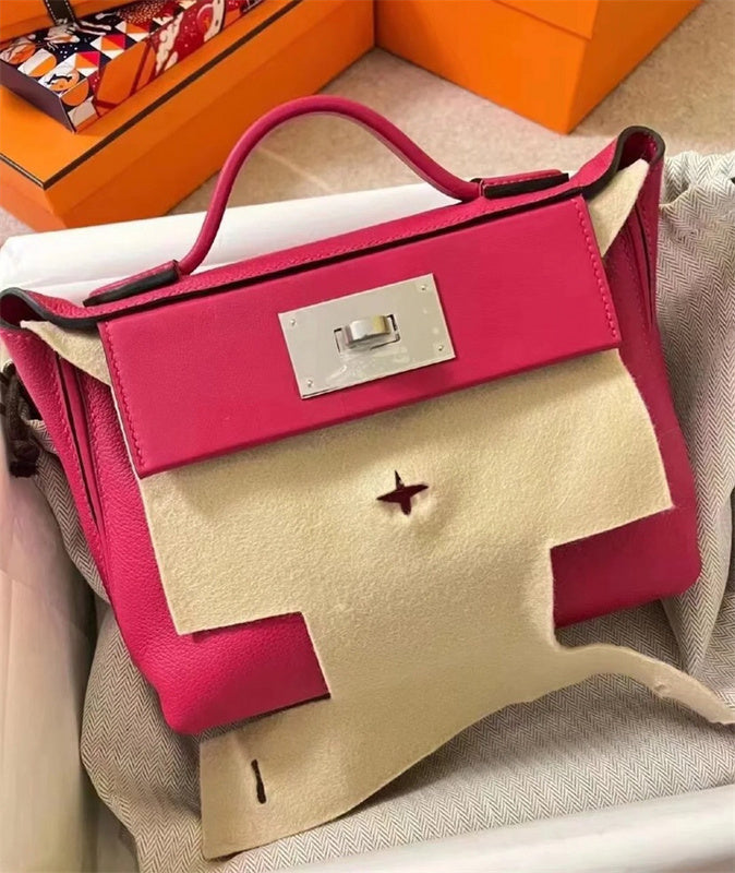 Side view of versatile structured handbag
