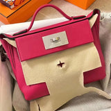 Side view of versatile structured handbag