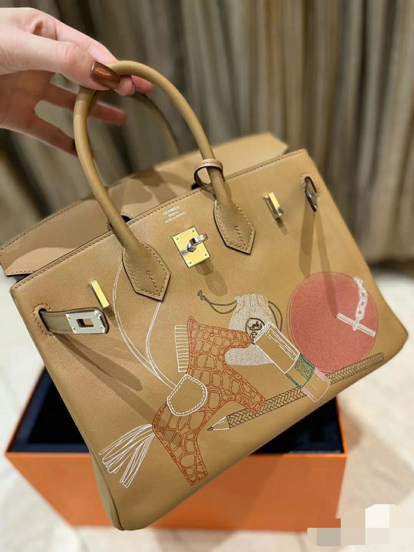 Side view of smart structured handbag