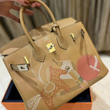 Side view of smart structured handbag