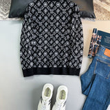 Side profile of Louis Vuitton luxury clothing with monogram-inspired silhouette