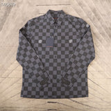 Side profile of Louis Vuitton luxury clothing with relaxed-fit cut