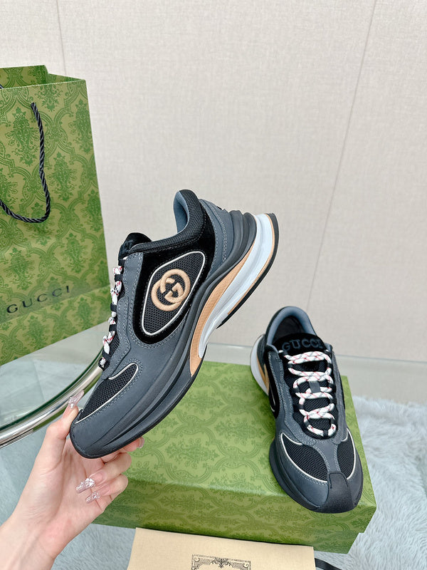 Gucci all-black luxury sneakers view 4 low-top design