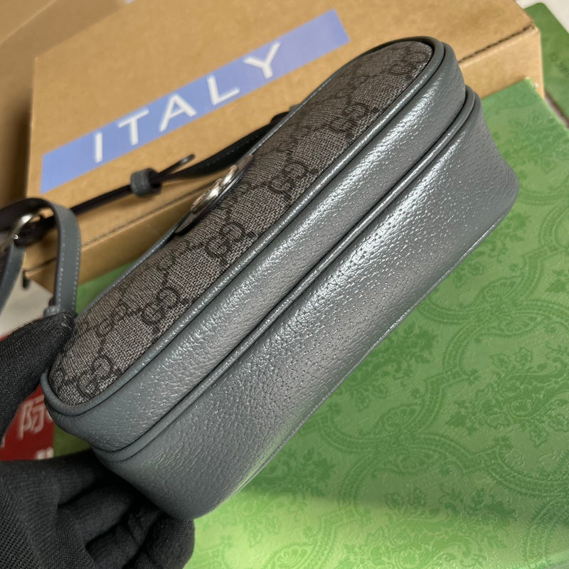 Side view of sculpted structured handbag