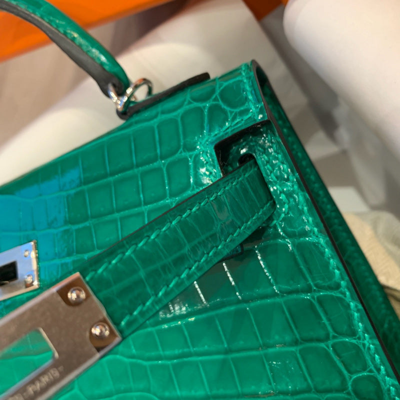 Understated bag shown from front angle