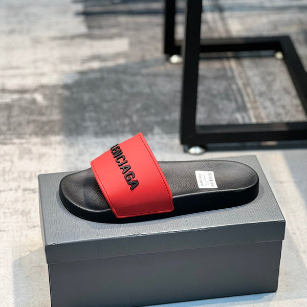 Balenciaga Burgundy Ankle Strap Sandals - Front View