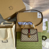 Side profile of refined classic women's handbag – women's luxury handbag