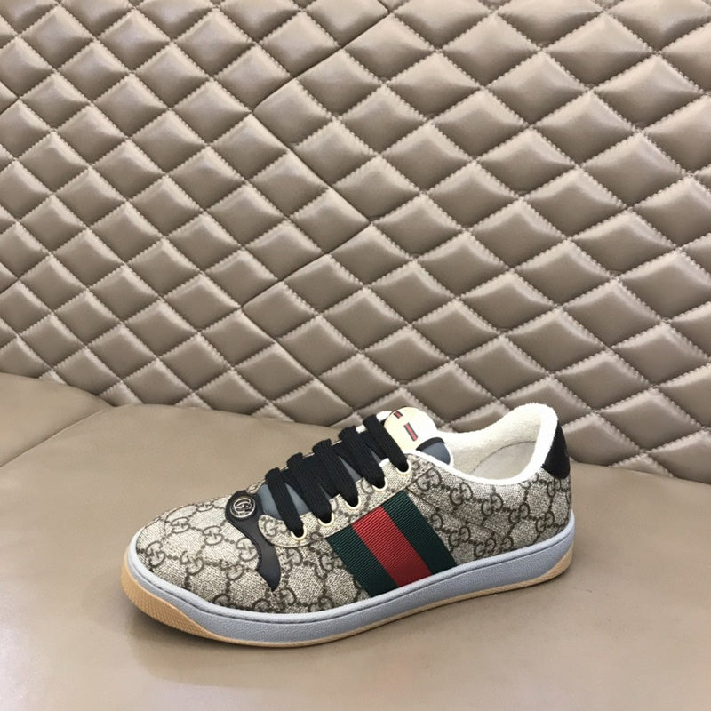 Gucci soft grey luxury sneakers view 6 chunky sole construction