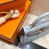 Side view of smart structured handbag