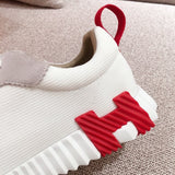Hermès Red Classic Ballet Flats - Detail Shot of Craftsmanship