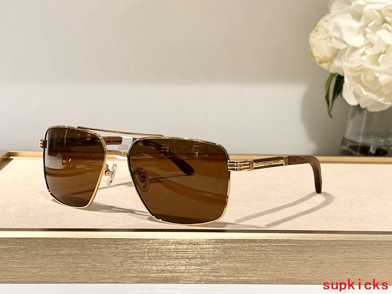 Close-up detail view of Cartier unisex sunglasses
