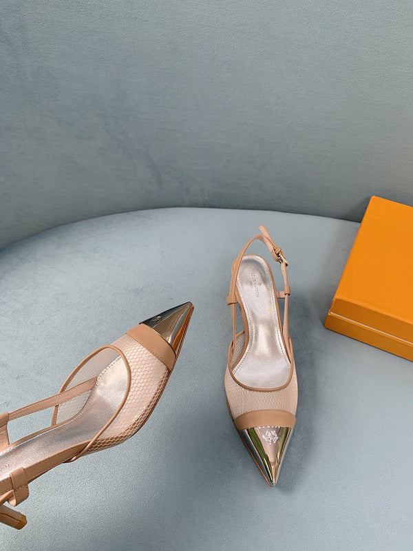 Louis Vuitton Nude Loafer Flats - Heel Detail View