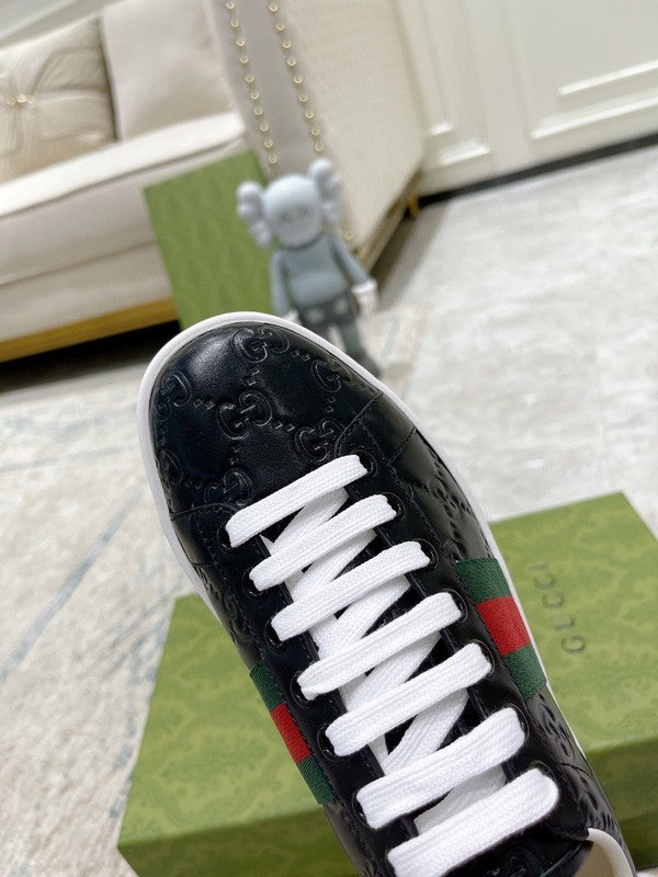 Gucci sneakers detailed view showing premium designer craftsmanship