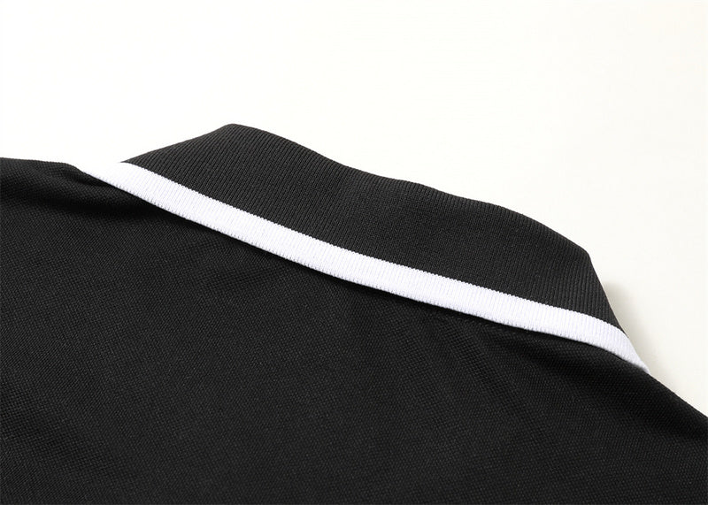 Front view of Polo cotton polo shirt with logo-detail design