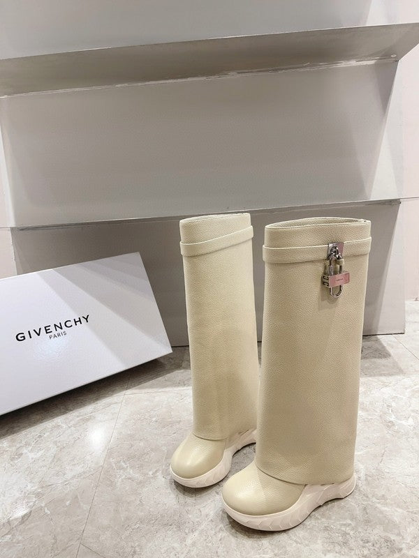 Givenchy Grey High-Top Sneakers - Heel Detail View