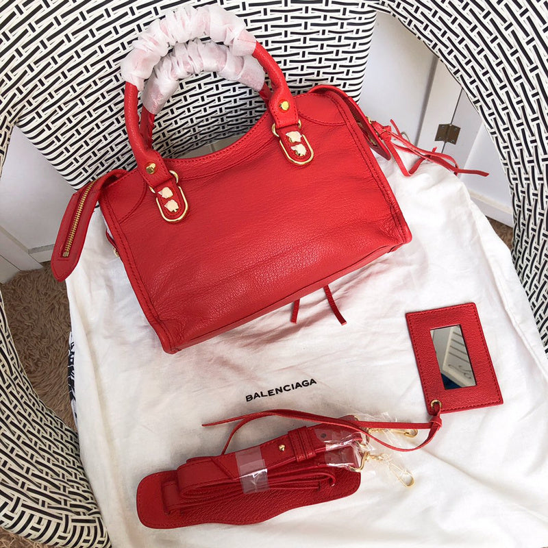 Top view of classic structured women's handbag – women's statement bag