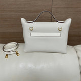 Side view of modern structured handbag