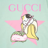 Flat lay presentation of Gucci luxury clothing with contemporary cut
