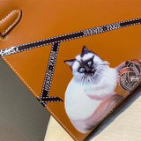 Side view of balanced structured handbag