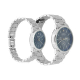 Front view of Jones New York unisex blue watch