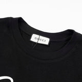 Close-up detail shot of Louis Vuitton cotton t-shirt with logo-detail design
