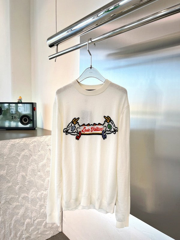Full styled look of Louis Vuitton luxury clothing with monogram-inspired silhouette