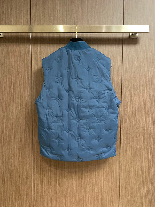 Side profile of Louis Vuitton luxury clothing with logo-detail design