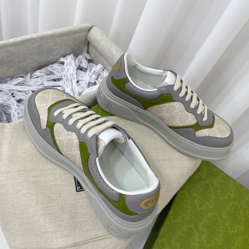 Gucci stone beige luxury sneakers view 5 chunky sole construction