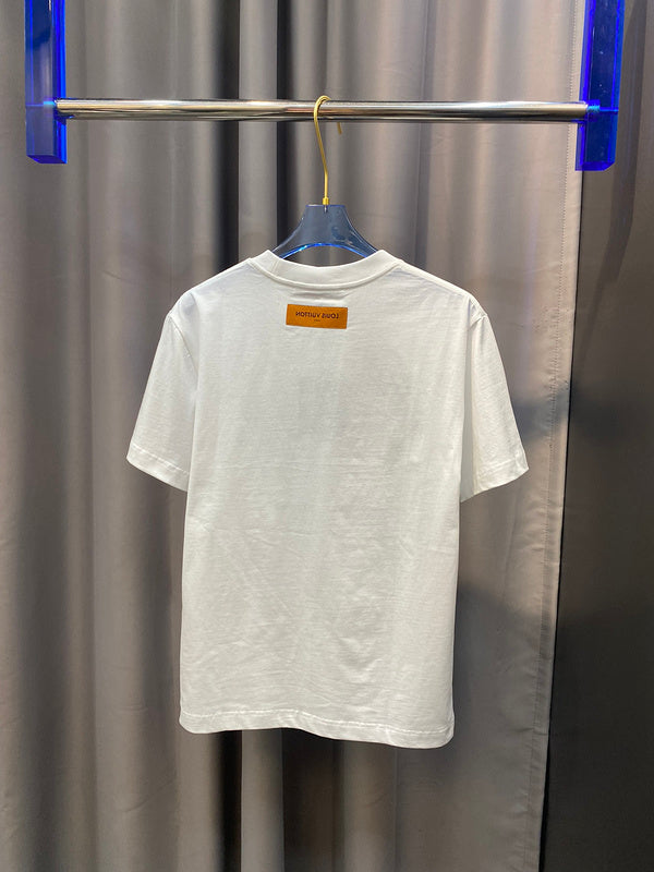 Flat lay presentation of Louis Vuitton cotton t-shirt with tailored silhouette