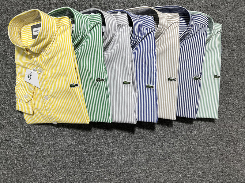 Full styled look of Lacoste luxury clothing with monogram-inspired silhouette