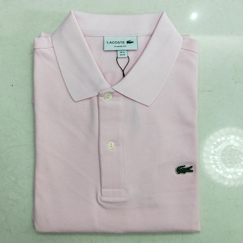 Full styled look of Lacoste luxury clothing with monogram-inspired silhouette