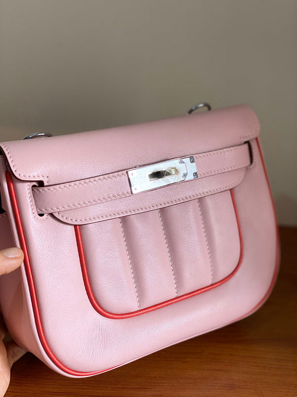 Side view of statement structured handbag