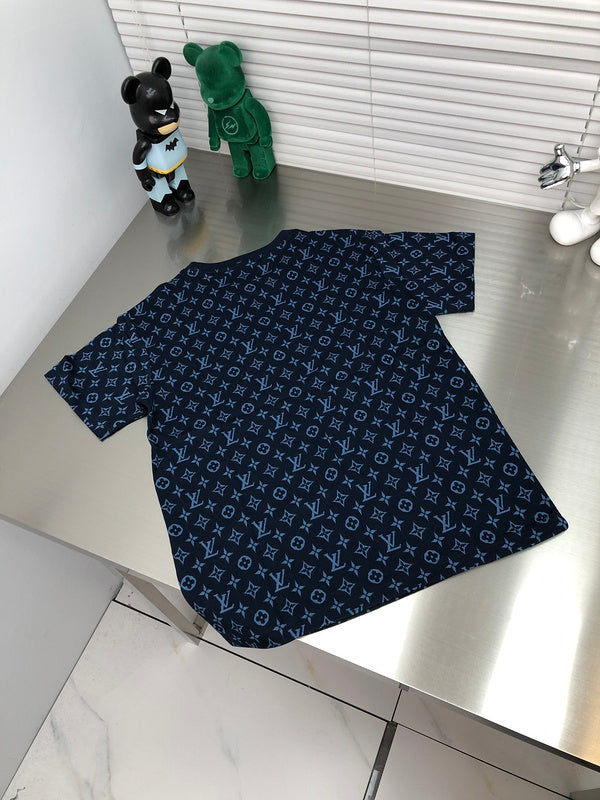 Front view of Louis Vuitton cotton t-shirt with label-forward styling