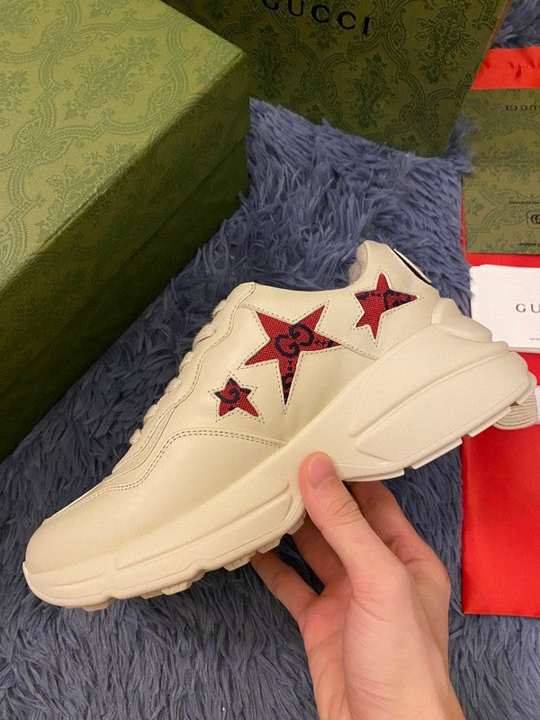 Gucci soft grey luxury sneakers view 4 padded collar comfort