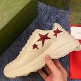 Gucci soft grey luxury sneakers view 4 padded collar comfort