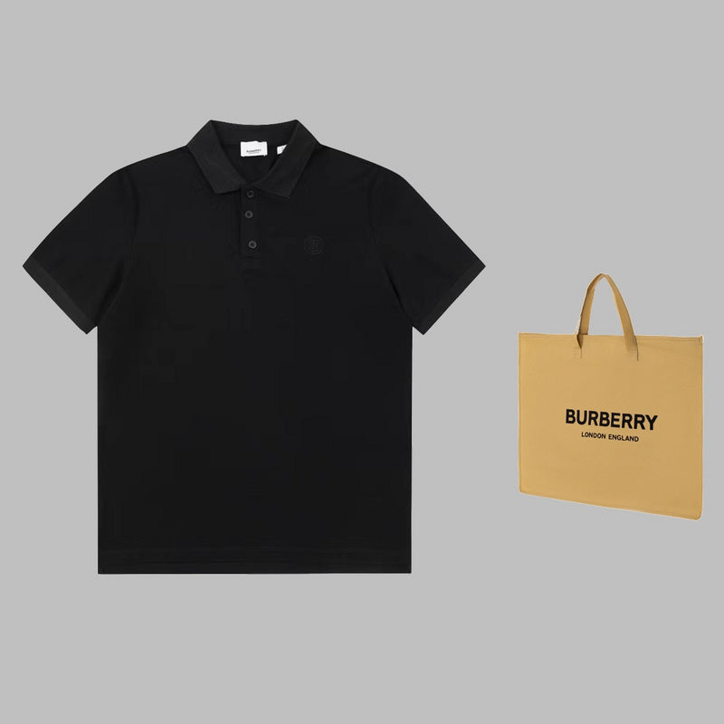 Back view of Polo cotton polo shirt with monogram-inspired silhouette