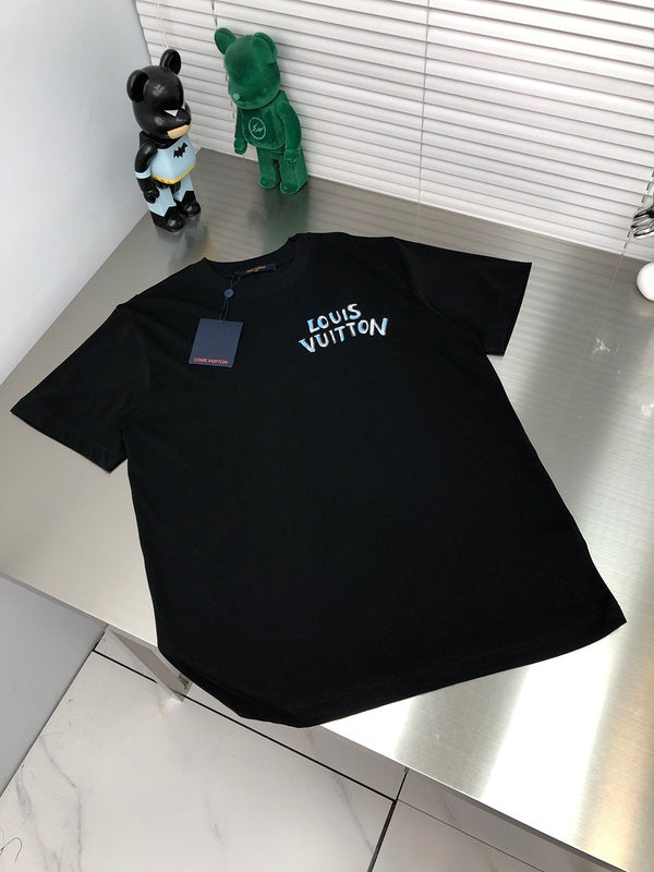 Back view of Louis Vuitton cotton t-shirt with label-forward styling