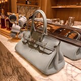  tailored top-handle bag detail view showing craftsmanship 14